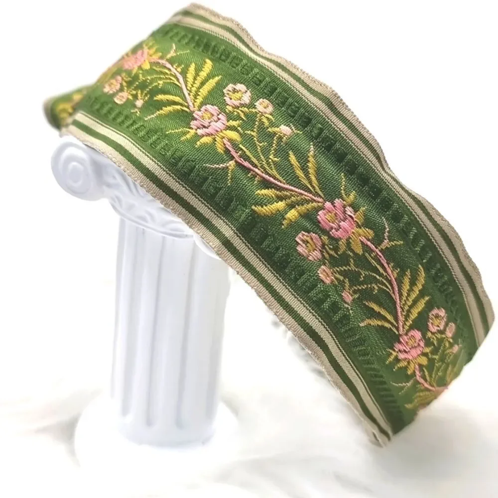 Free People Army Green Floral Side Bow Headband Cottagecore Feminine Nwot